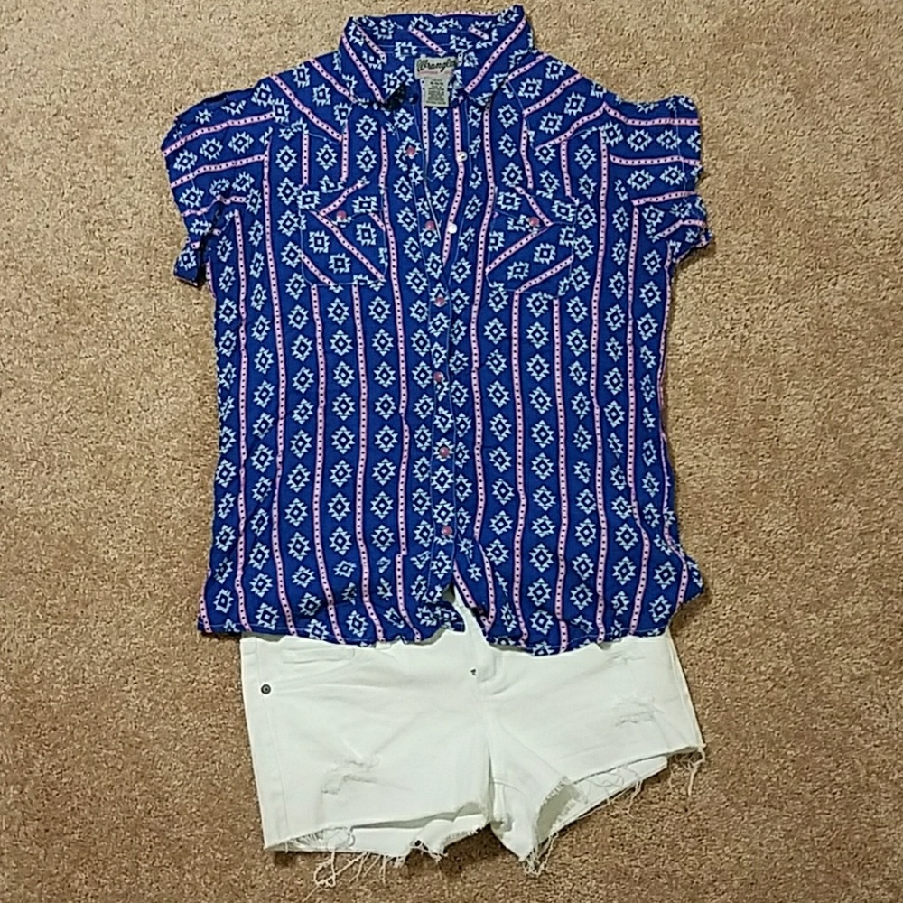 Button Down Pattern Top